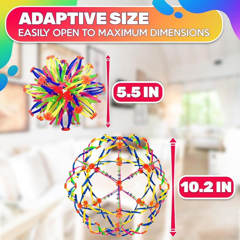 DIMROM Expandable Breathing Ball for Stress Relief - From 5.5 to 10.2 inch Expandable Ball Sphere with Smooth Edges and Colorful Design - Weatherproof and Odor-Free Breathing Toy for Breathwork Exercises - Image 2